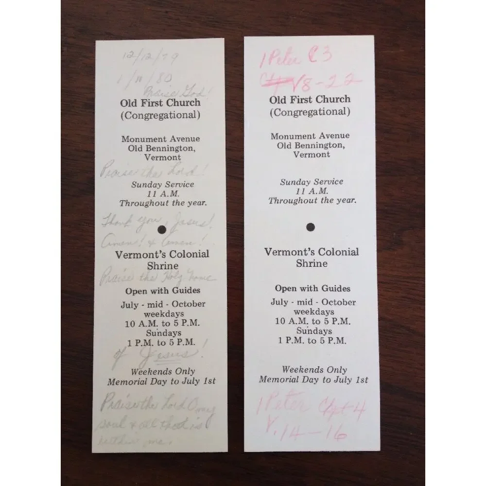 Vtg Bennington Vermont Old First St Francis de Sales Church Postcard Bookmarks